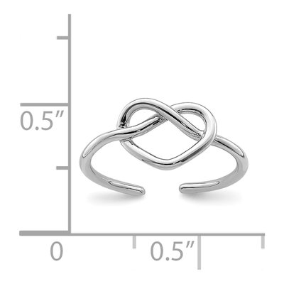 Sterling Silver Heart Knot Toe Ring – view 5