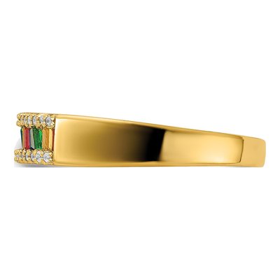 Gold-Plated Sterling Silver CZ Baguette Ring – view 4