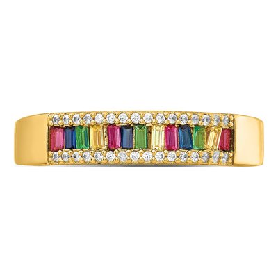 Gold-Plated Sterling Silver CZ Baguette Ring – view 5