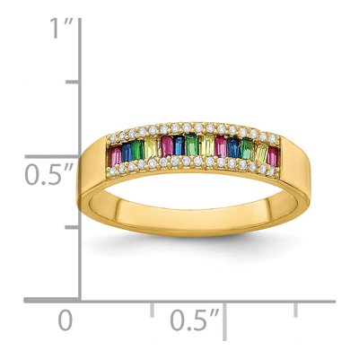 Gold-Plated Sterling Silver CZ Baguette Ring – view 6