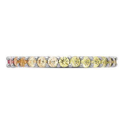 Sterling Silver CZ Rainbow Eternity Band – view 4
