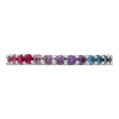 Sterling Silver CZ Rainbow Eternity Band – view 5