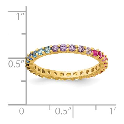 Gold-Plated Sterling Silver CZ Eternity Band – view 6