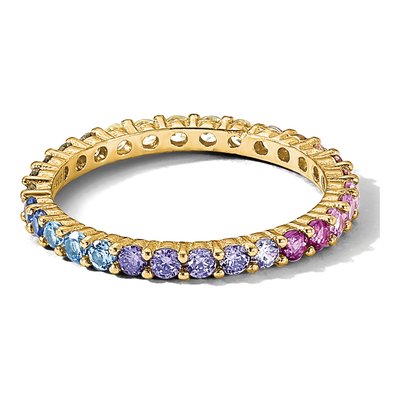 Gold-Plated Sterling Silver CZ Eternity Band – view 8