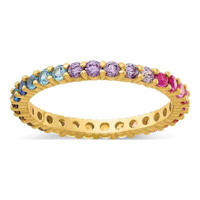 Gold-Plated Sterling Silver CZ Eternity Band