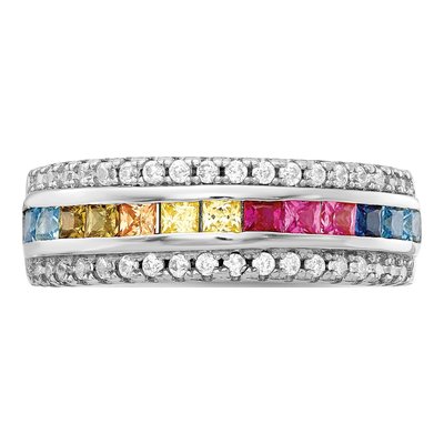Sterling Silver CZ Multi-Color Ring – view 5