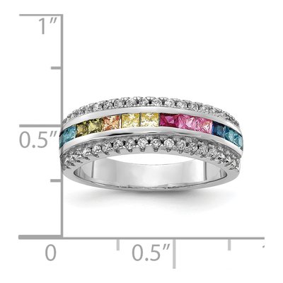 Sterling Silver CZ Multi-Color Ring – view 6