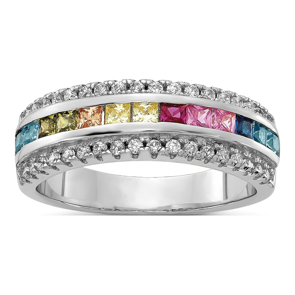 Sterling Silver CZ Multi-Color Ring