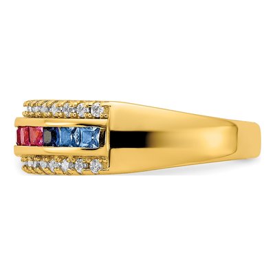 Gold-Plated Sterling Silver CZ Multi-Color Channel Ring – view 4