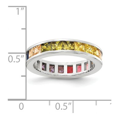 Sterling Silver CZ Multi-Color Eternity Band – view 6