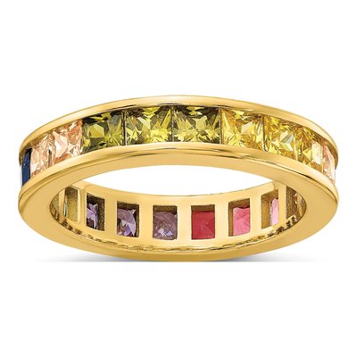Gold-Plated Sterling Silver CZ Eternity Band