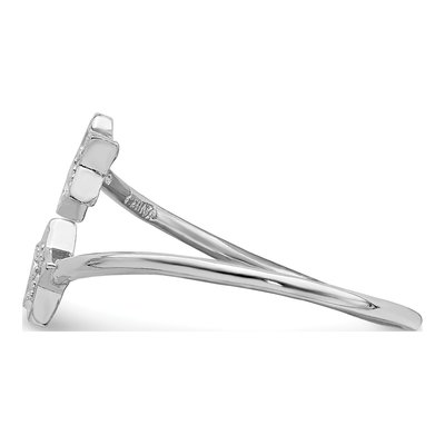 Sterling Silver CZ Stars Bypass Adjustable Ring – view 4
