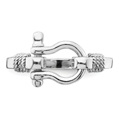 Sterling Silver Shackle Rope Ring – view 5