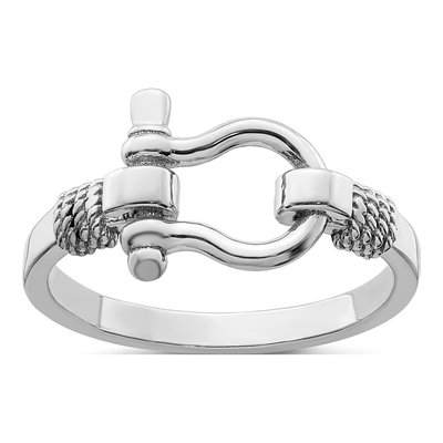 Sterling Silver Shackle Rope Ring