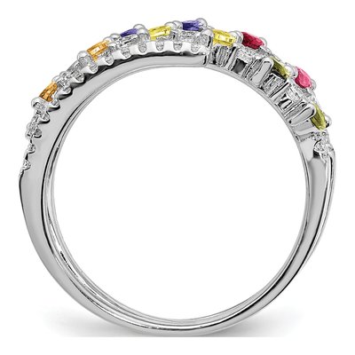 Sterling Silver CZ Double Row Ring – view 3