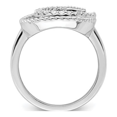 Sterling Silver CZ Circle Ring – view 2