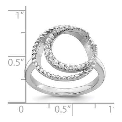 Sterling Silver CZ Circle Ring – view 3