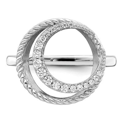 Sterling Silver CZ Circle Ring – view 5