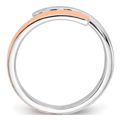 Rose Gold-Plated Sterling Silver 1/20 ct tw Diamond Bypass Ring – view 2