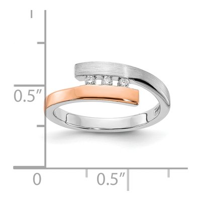 Rose Gold-Plated Sterling Silver 1/20 ct tw Diamond Bypass Ring – view 3