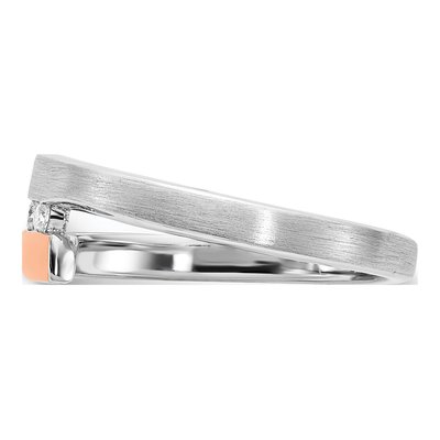 Rose Gold-Plated Sterling Silver 1/20 ct tw Diamond Bypass Ring – view 4