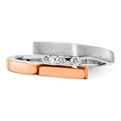 Rose Gold-Plated Sterling Silver 1/20 ct tw Diamond Bypass Ring – view 5