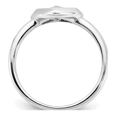 Rose Gold-Plated Sterling Silver Diamond Heart Ring – view 3
