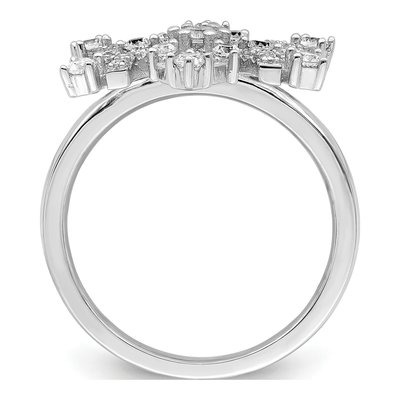 Sterling Silver CZ Snowflake Ring – view 3