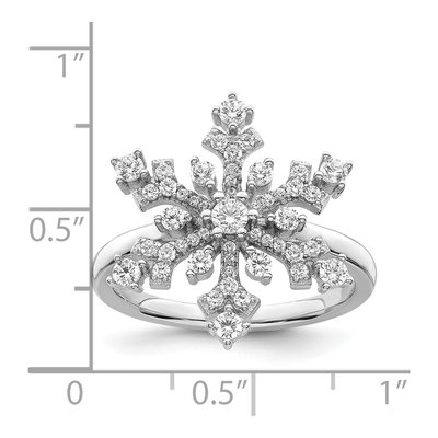 Sterling Silver CZ Snowflake Ring – view 4