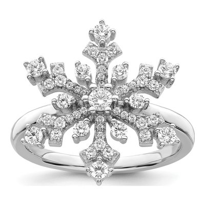 Sterling Silver CZ Snowflake Ring
