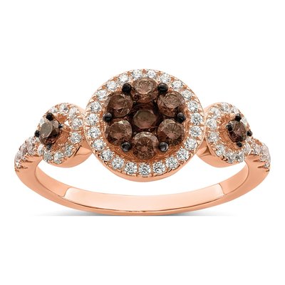 Rose Gold-Plated Sterling Silver CZ Fancy Ring