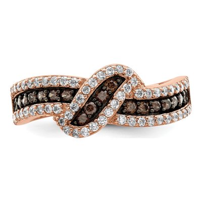 Rose Gold-Plated Sterling Silver CZ Fancy Ring – view 6