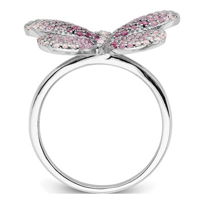 Sterling Silver CZ Butterfly Ring – view 3