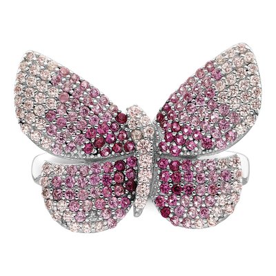 Sterling Silver CZ Butterfly Ring – view 6