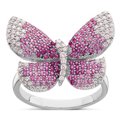 Sterling Silver CZ Butterfly Ring