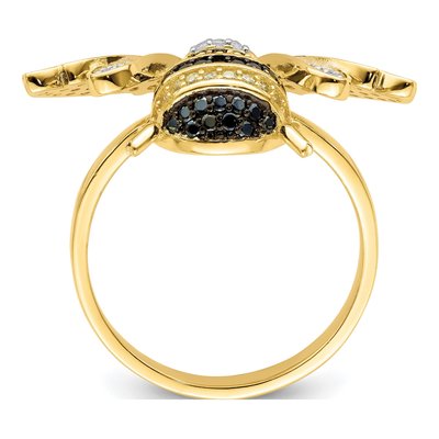 Gold-Plated Sterling Silver CZ Bumblebee Ring – view 3