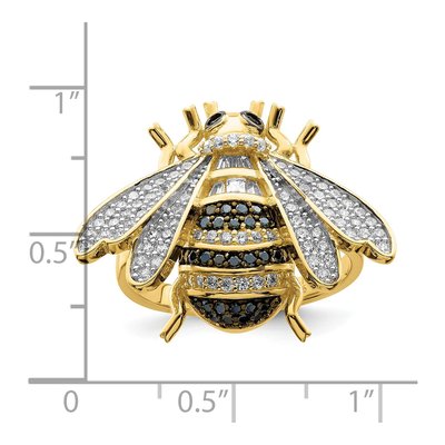 Gold-Plated Sterling Silver CZ Bumblebee Ring – view 4