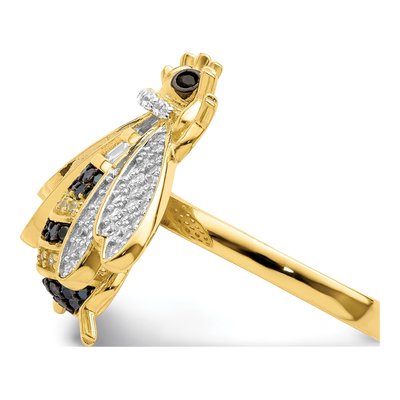 Gold-Plated Sterling Silver CZ Bumblebee Ring – view 5