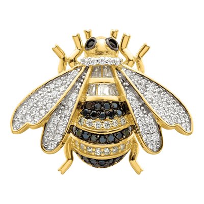 Gold-Plated Sterling Silver CZ Bumblebee Ring – view 6
