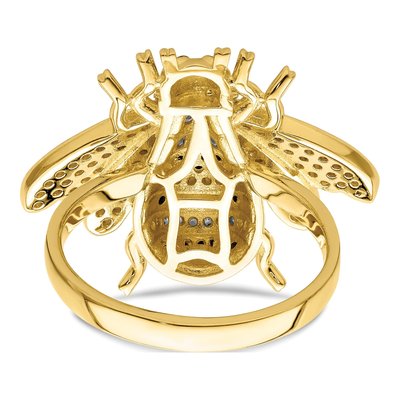 Gold-Plated Sterling Silver CZ Bumblebee Ring – view 7