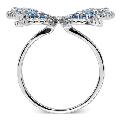 Sterling Silver CZ Butterfly Ring – view 3