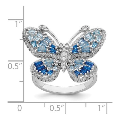 Sterling Silver CZ Butterfly Ring – view 4