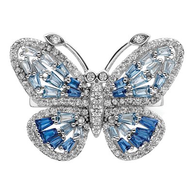 Sterling Silver CZ Butterfly Ring – view 6