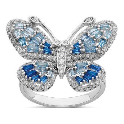 Sterling Silver CZ Butterfly Ring