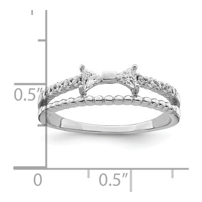 Sterling Silver CZ Bow Ring – view 4