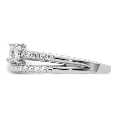 Sterling Silver CZ Bow Ring – view 5