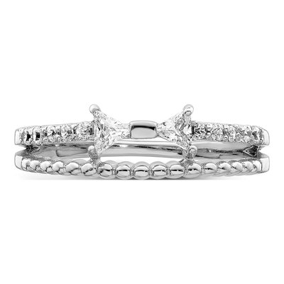 Sterling Silver CZ Bow Ring – view 6