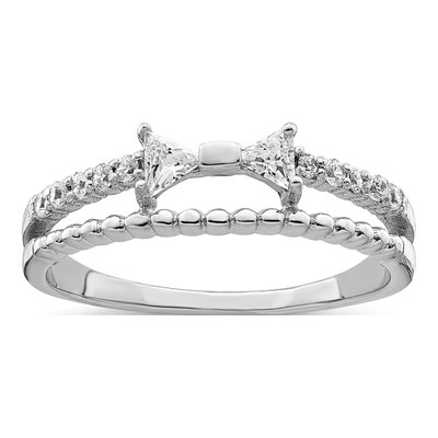 Sterling Silver CZ Bow Ring