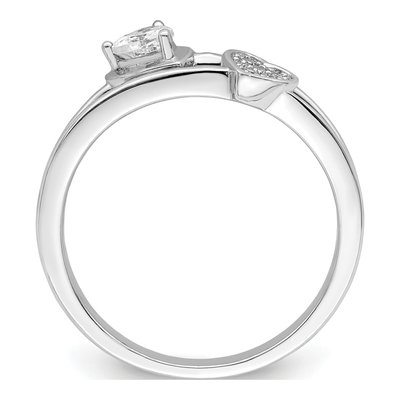 Sterling Silver CZ Hearts Ring – view 3