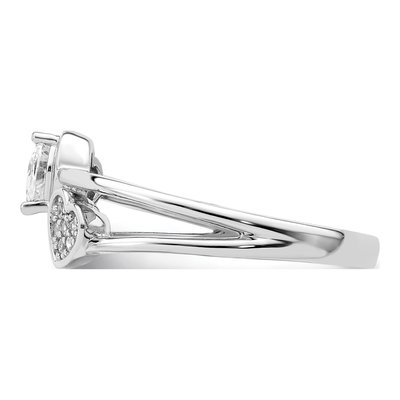 Sterling Silver CZ Hearts Ring – view 5